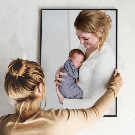 fotolijst met canvas print ophangen